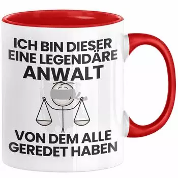 Подарочная кружка для юриста Забавная идея подарка на день рождения для юриста Я этот легендарный юрист Все говорили о кофейной кружке (красной) Trendation, красный