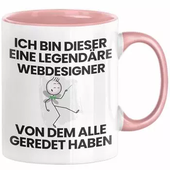 Подарочная кружка для веб-дизайнера. Забавная идея подарка на день рождения для веб-дизайнера. Я — легендарный веб-дизайнер. Все говорили о кофейной кружке (розовой) Trendation, розовый