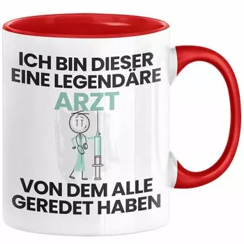 Подарочная кружка «Доктор» Забавная идея подарка на день рождения для доктора «Я — этот легендарный доктор» Все говорили о кофейной кружке (красной) Trendation, красный