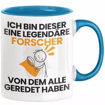 Подарочная кружка «Исследователь» Забавная идея подарка на день рождения для исследователей «Я — легендарный исследователь» Все говорили о кофейной кружке (синяя) Trendation, синий