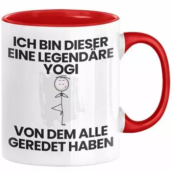 Подарочная кружка «Йог» Забавная идея подарка на день рождения для йога «Я — этот легендарный йог», все говорили о кофейной кружке (красной) Trendation, красный