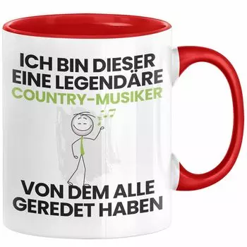 Подарочная кружка кантри-музыканта Забавная идея подарка на день рождения для кантри-музыканта Я — легендарный кантри-музыкант Все говорили о кофейной кружке (красной) Trendation, красный