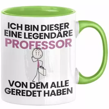 Подарочная кружка «Профессор» Забавная идея подарка на день рождения профессору «Я — легендарный профессор» Все говорили о кофейной кружке (зеленой) Trendation, зеленый