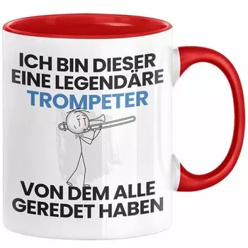 Подарочная кружка Trumpeter Забавная идея подарка на день рождения трубача «Я — этот легендарный трубач» Все говорили о кофейной кружке (красной) Trendation, красный