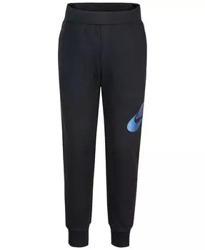 Подарочные флисовые штаны цвета металлик для маленьких мальчиков Nike, черный