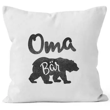 Подарочный чехол на подушку Бабушка Медведь хлопок MoonWorks белый 40см x 40см