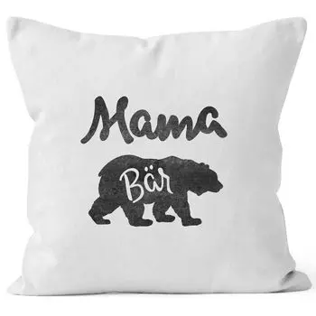 Подарочный чехол на подушку Mama Bear хлопок MoonWorks белый 40см x 40см