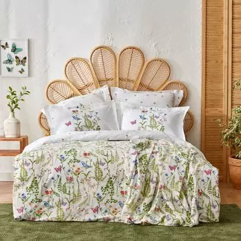 Подарочный Комплект постельного белья Karaca Home Nadia из 100% хлопка двойного пике, зеленый