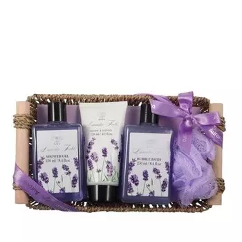 Подарочный набор Aurora для женщин, корзина «Лавандовые поля» + 4 товара