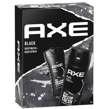Подарочный набор Axe Black со спреем для тела и гелем для душа Axe/Lynx