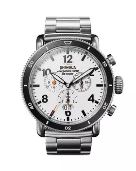 Подарочный набор часов Shinola Runwell Sport, 48 мм, белый