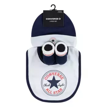 Подарочный набор Converse для новорожденных "CHUCK INFANT HAT BIB BOOTIE SET 3PC", цвет Obsidian