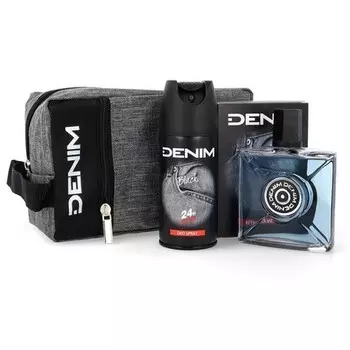 Подарочный набор DENIM Black Крем после бритья 100ml Deo 150ml с сумкой