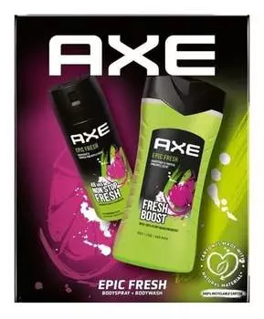 Подарочный набор, дезодорант-спрей 150 мл + гель для душа 250 мл Axe, Epic Fresh