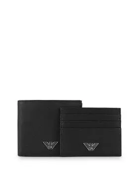 Подарочный набор для хранения карт и кошелька Emporio Armani, черный