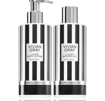 Подарочный набор для тела Vivian Gray Stripes с лимоном и зеленым чаем