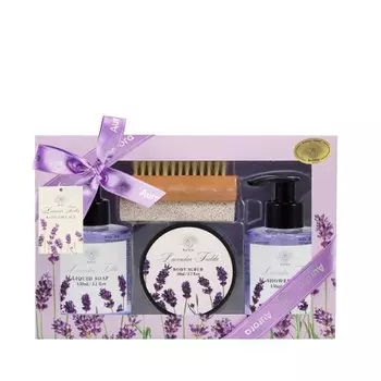 Подарочный набор для женщин Aurora с кисточкой из 4-х продуктов - Лаванда