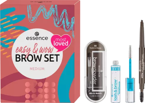 Подарочный набор Easy Wow Brow Medium 3 шт. 1 шт. essence