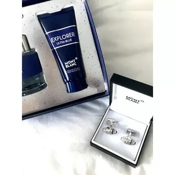 Подарочный набор Explorer Ultra Blue — парфюмированная вода-спрей, 60 мл + гель для душа для мужчин, 100 мл, Mont Blanc