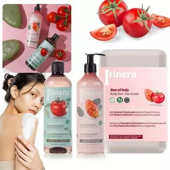 Подарочный набор ITINERA: молочко, лосьон для тела + гель для душа с томатом 2x370 мл sarcia.eu