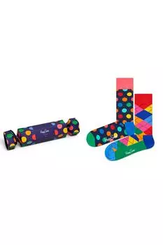 Подарочный набор из 2 классических праздничных носков Happy Socks, разноцветный