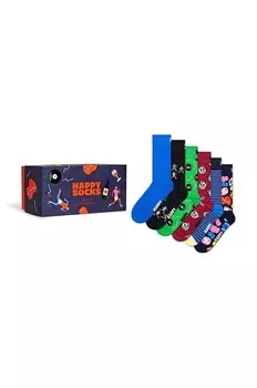 Подарочный набор из 7 носков на 7 дней Happy Socks, мультиколор
