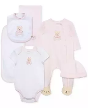 Подарочный набор из хлопка для девочек с маленьким медвежонком Little Me, розовый