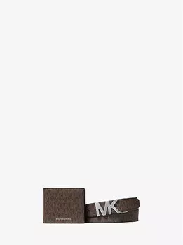 Подарочный набор из кошелька с фирменным логотипом и двустороннего ремня Michael Kors, мультиколор
