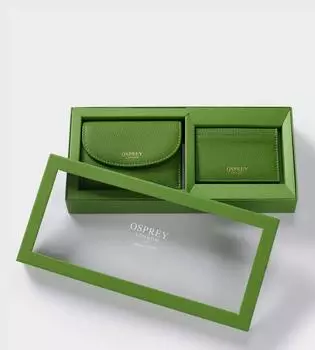 Подарочный набор кожаного кошелька Tilly OSPREY LONDON, зеленый