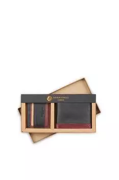 Подарочный набор кожаного кошелька Turin Silver Street London, красный