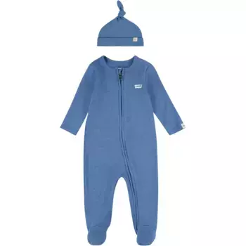 Подарочный набор Levi's Kids для новорожденных «LVN FOOTED COVERALL & HAT SET», УНИСЕКС, цвет atlantic htr