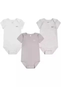 Подарочный набор Levi's Kids для новорожденных "LVG 3PK BOW BODYSUIT SET", для девочек, цвет Peach Skin