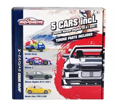 Подарочный Набор Majorette Japan Series 5 Пакет Mix3 1:64 212051032