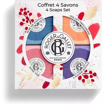 Подарочный набор мыла Rose Fleur De Figuier Bois D'Orange Gingembre Rouge 4X50G, Roger & Gallet