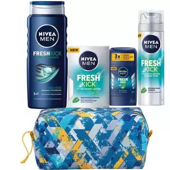 Подарочный набор Nivea Men Fresh Kick для мужчин, косметичка