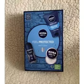 Подарочный набор Nivea Men Protect & Care с кремом, гелем для умывания и шариковым аппликатором