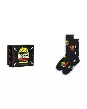 Подарочный набор носков Blast Off Burger Crew, 2 шт. Happy Socks, цвет Black