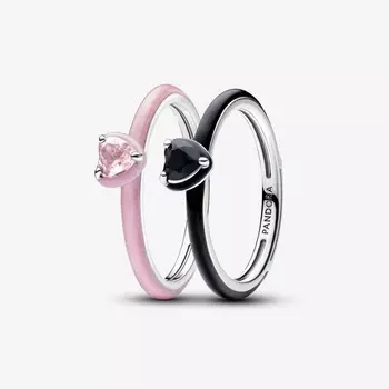 Подарочный набор Pandora Chakra Hearts Ring Set, покрытие - золото