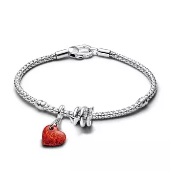 Подарочный набор Pandora Heart and Arrow Charm Bracelet Set, стерлинговое серебро