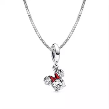 Подарочный набор Pandora Minnie Mouse Holiday Dangle Charm Necklace Set, стерлинговое серебро