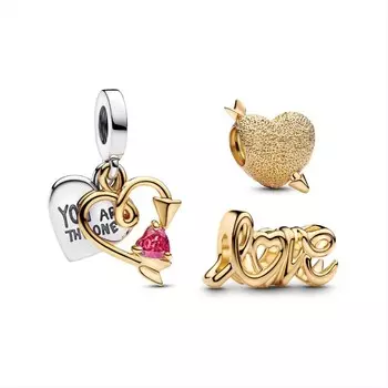 Подарочный набор Pandora Season of Love Charm Trio, покрытие - золото