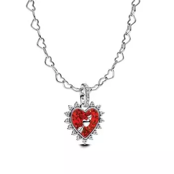 Подарочный набор Pandora Spinnable Arrow Heart Charm Necklace, стерлинговое серебро