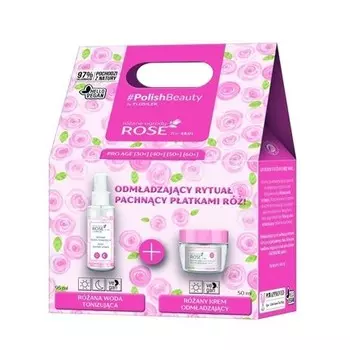 Подарочный набор «Роза» Тонизирующая вода 95 мл и дневной крем 50 мл, Floslek