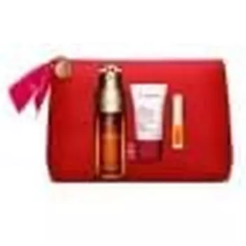 Подарочный набор с двойной сывороткой: двойная сыворотка, 50 мл + бальзам Beauty Flash, 15 мл + мини-масло для комфорта губ, Clarins