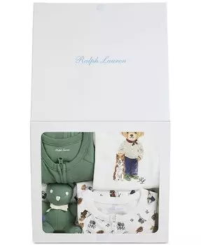 Подарочный набор с мишкой-поло для маленьких мальчиков Polo Ralph Lauren, слоновая кость/кремовый
