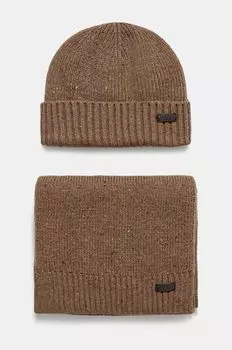Подарочный набор шапка и шарф Carlton Fleck Barbour, коричневый