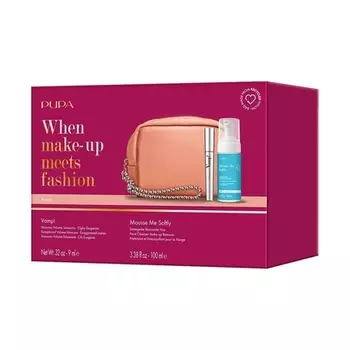 Подарочный набор туши для ресниц Pupa Vamp для женщин Mousse Me Softly Face Cleanser 100 мл в розовой сумке Pupa Milano