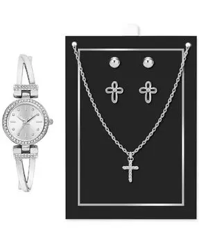 Подарочный набор женских часов-браслета 26 мм Jessica Carlyle, серебро