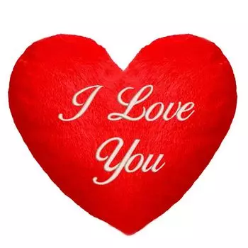 ПОДАРОК НА ДЕНЬ СВЯТОГО ВАЛЕНТИНА для него – подушка (35 х 40 см) в форме сердца с вышитой надписью «Я ЛЮБЛЮ ТЕБЯ»; Пушистая Минки; На юбилей, день рождения, День матери [091] Ferocity
