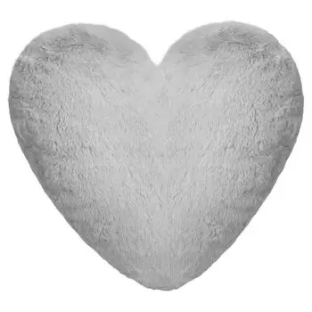 ПОДАРОК НА ДЕНЬ ВАЛЕНТИНА Для него – подушка (35 х 40 см) в форме сердца; Пушистая Минки; Юбилей, День рождения, День матери Серебристо-серый [091] Ferocity